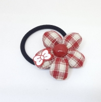 Резинки для волос тонкая, черная с цветком (Kitty)