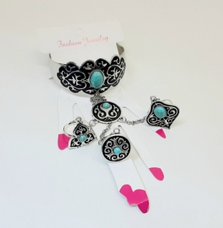 Браслет-скоба с кольцами (этно стиль)