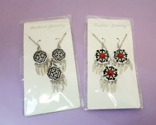 Набор бижутерии 2 в 1, на белой картонке (этно стиль)