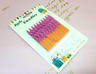 Свечи для торта 10 шт. (21), двухцветные с рисунком