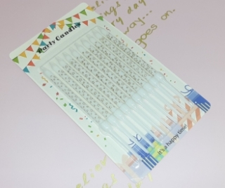 Свечи для торта 10 шт. (42), белые с золотистыми звездами