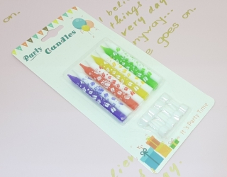 Свечи для торта 8 шт. (6), цветные с подарками