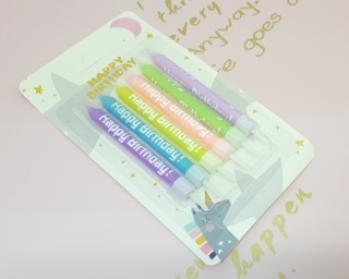 Свечи для торта 6 шт. (07), пастельные Happy Brithday