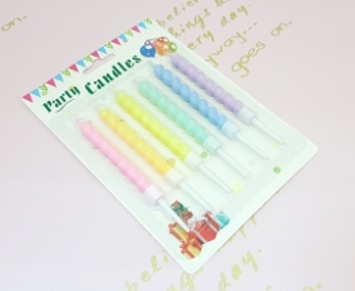Свечи для торта 6 шт. (01),спиральки пастельные