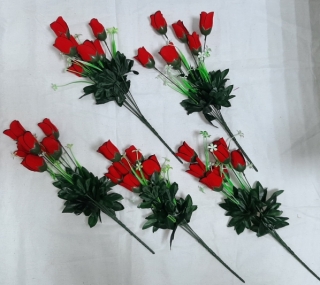 Стат. цв. Розы красные 50 см. Z-090 ( 7 голов)