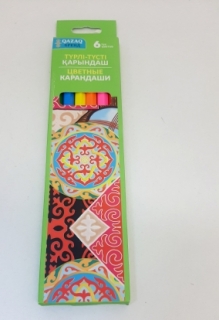 Карандаши цветные 6 цв.,6589 (Qazaq Бренд)