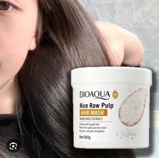 Косметическая маска для волос "Bioaqua" в банке 500 гр. (рис)