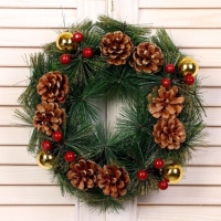 Венок рождественский в ассортименте d15 см F1 