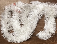 Мишура белая 8 см.*2,8 м. J-21