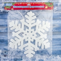 Подвеска "Снежинка" белая 29 см.F-90