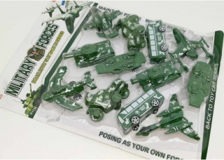 Набор машин на картоне 12 шт. (военная техника)