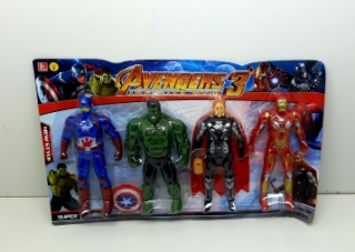 Набор героев из серии "Avengers" на картоне 4 шт. 1164