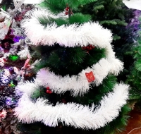 Мишура белая 14 см*2 м J-17