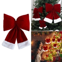 Бант велюровый красный 20*30 см.F-122