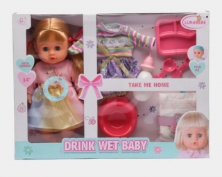 Пупс "Drink Wet Baby" в коробке НХ332-20/2072473 (c горшком)