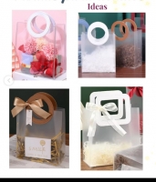 Пакет подарочный, прозрачный 23*28 (с кожаными ручками)