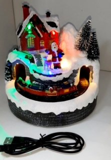 Сувенир музыкальный 15 см.YL-9 (жел. дорога с домиком)