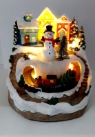 Сувенир музыкальный 13 см.YL-11 (жел. дорога с домиком)