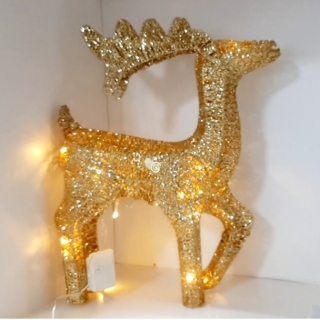 Олень золотистый. светящийся 40 см.CL-11