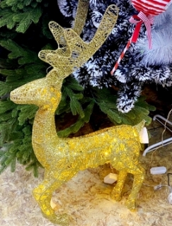 Олень золотистый,светящийся 80 см.СL-14