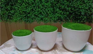 Горшок для цветов, белый с наполнителем JE-2 (10,5*11)