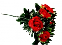 Стат. цв. Розы красные с блестками 48 см.DG-31 (6 голов)