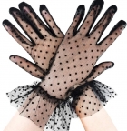 Перчатки гипюровые №6 (короткие в горошек)