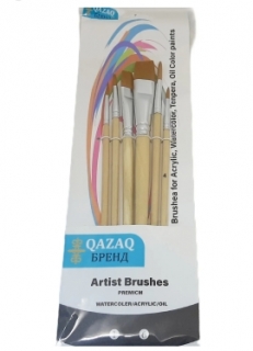 Кисточки для рисования в наборе 6 шт.6882 (Qazaq Бренд)
