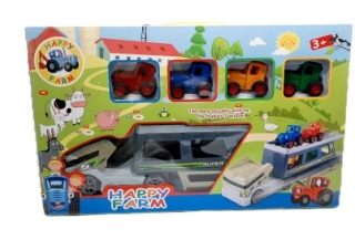 Машина автовоз в коробке 9612 (Синий трактор)