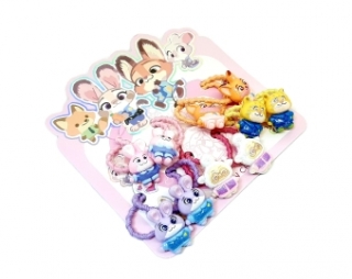 Резинки для волос на картоне 10 шт. (Зверополис)