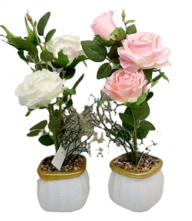 Стат. цв.Розы в горшке 40 см.А140-3