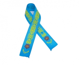 Лента голубая 32 см ( с беркутом)