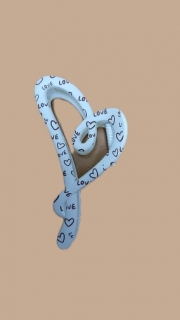 Краб бежевый/коричневый/черный сердце "Love"