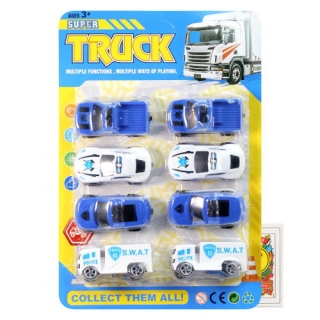 Набор машин на картоне 8 шт. YM-01D (полиция)